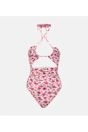 MAGDA BUTRYM Bañador floral con cuello halter