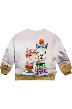 Molo Sudadera Maxi de algodón estampada
