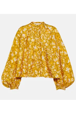 Jil Sander Blusa floral con mangas abullonadas