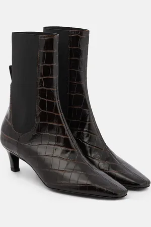 Totême Botines de piel efecto cocodrilo