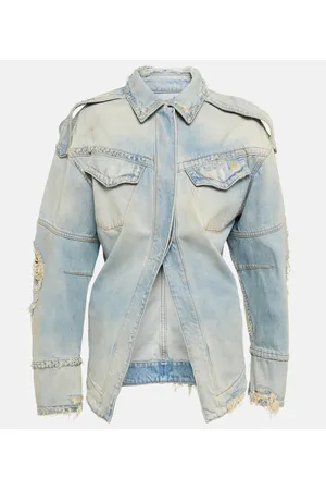 The Attico Chaqueta en denim desgastado