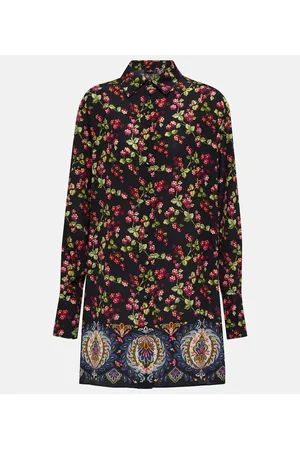Etro Camisa de seda estampada