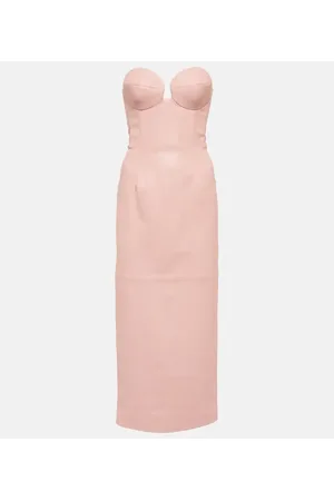 MAGDA BUTRYM Vestido midi de piel con bustier