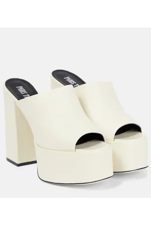 PARIS TEXAS Mules Sasha de piel con plataforma