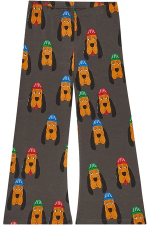 Mini Rodini Pantalones flared Bloodhound de mezcla de algodón