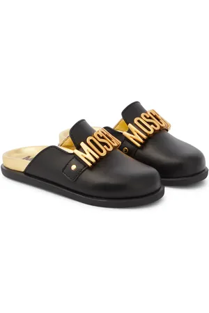 Moschino Mules de piel con logo