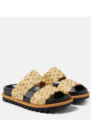 DRIES VAN NOTEN Sandalias de rafia y piel