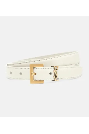 Saint Laurent Cinturón Cassandre de piel