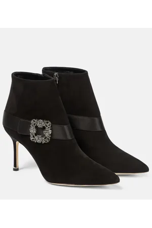 Manolo Blahnik Botines Plinianu de ante adornados