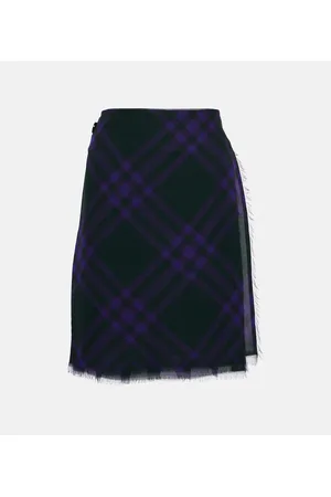 Burberry Minifalda de seda a cuadros