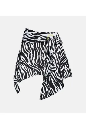 The Attico Minifalda asimétrica de lycra estampada
