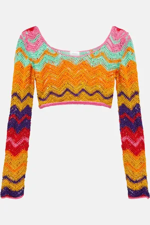 ANNA KOSTUROVA Crop top de punto chevrón