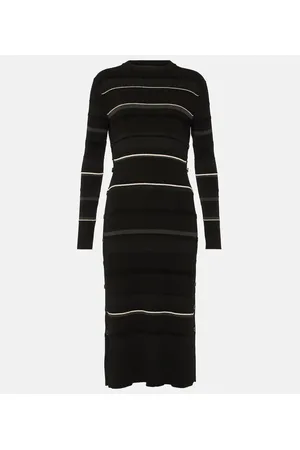 Proenza Schouler Vestido midi de punto a rayas