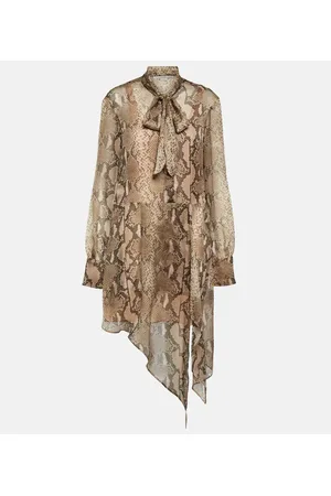 Stella McCartney Vestido camisero en chifón de seda