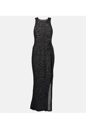 Tom Ford Vestido largo efecto rafia con satén