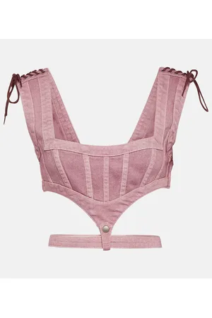 Jean Paul Gaultier X KNWLS top corsé en denim con aberturas