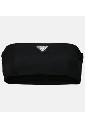 Prada Top bustier de nylon con logo