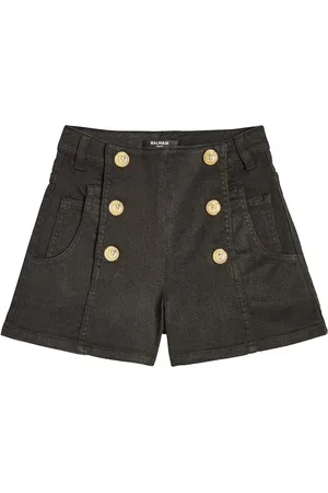Balmain Shorts en mezcla de algodón con botones