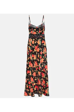 RIXO London Vestido midi Amora con estampado floral