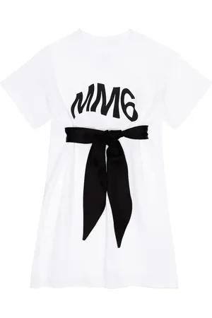 Maison Margiela Vestido de algodón con logo