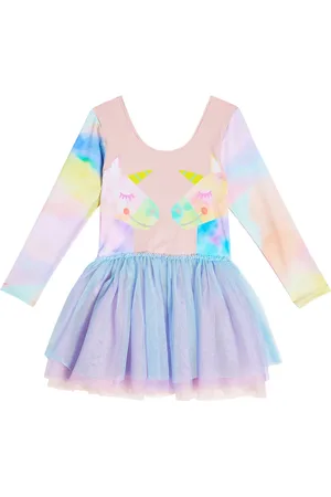 Stella McCartney Vestido de jersey y tul estampado