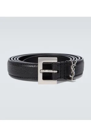 Saint Laurent Cinturón Cassandre de piel