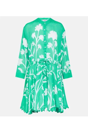 Juliet Dunn Vestido camisero de algodón floral