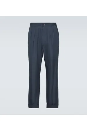 Tom Ford Pantalones rectos de algodón y seda