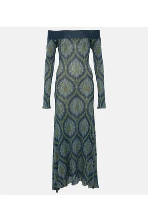Etro Vestido midi con hombro descubierto