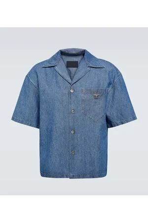 Prada Camisa bowling de algodón y lino
