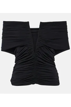 MAGDA BUTRYM Blusa cropped de jersey con hombros
