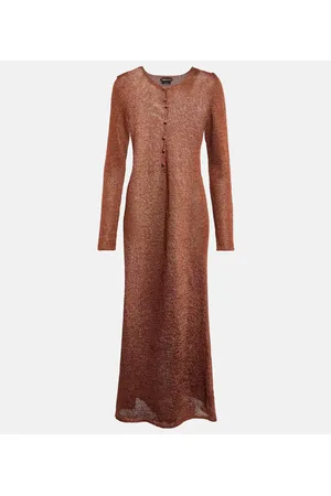 Tom Ford Vestido largo de punto metalizado
