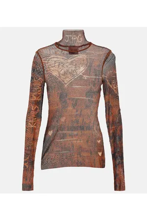 Jean Paul Gaultier X KNWLS top de malla estampado