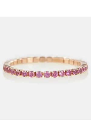 Shay Anillo Thread de oro de 18 ct con zafiros rosas