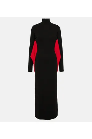 Salvatore Ferragamo Vestido midi con cuello mock