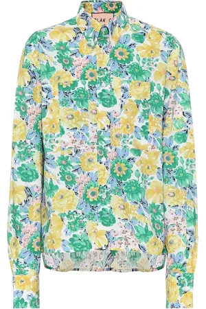 Plan C Camisa de popelín de algodón floral