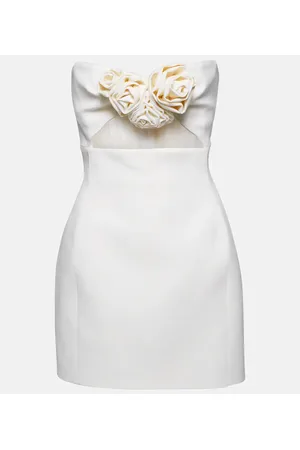 MAGDA BUTRYM Vestido bustier corto de lana con apliques