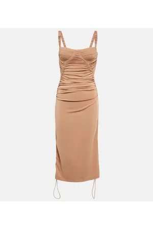 DION LEE Vestido midi fruncido