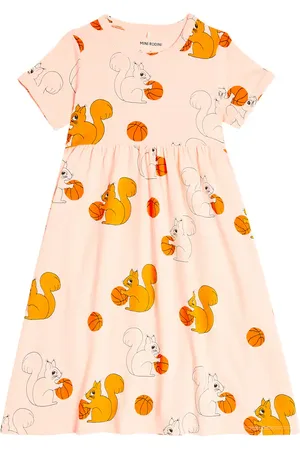 Mini Rodini Vestido Squirrels de jersey de algodón