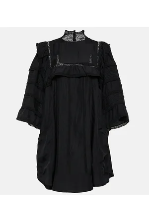 Isabel Marant Vestido corto Zakae de seda con volantes
