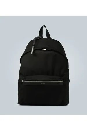 Saint Laurent Mochila City de lona, nylon y piel