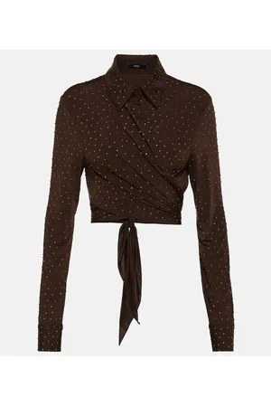 ALEX PERRY Top Bligh de jersey con cristales