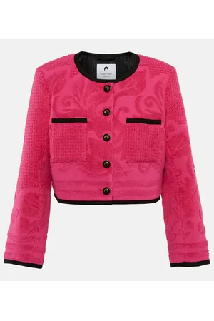 Marine Serre Chaqueta cropped de algodón en jacquard
