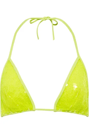 DAVID KOMA Top de bikini triangular con lentejuelas