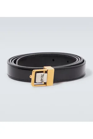 Saint Laurent Cinturón fino La 66 de piel