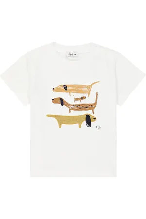Il gufo Camiseta de jersey de algodón estampada