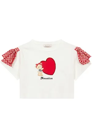 MONNALISA Camiseta de algodón con adornos