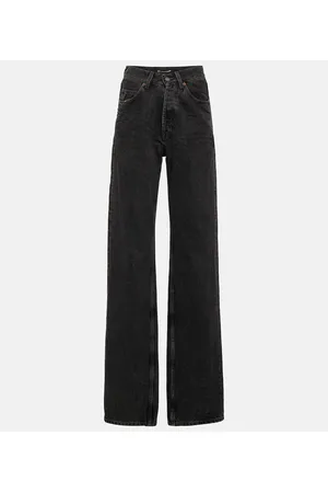 Saint Laurent Jeans anchos de tiro alto