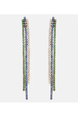 Shay Pendientes Triple Thread Drop de oro de 18 ct con diamantes