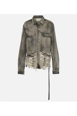 Rick Owens DRKSHDW sobrecamisa en denim cropped
